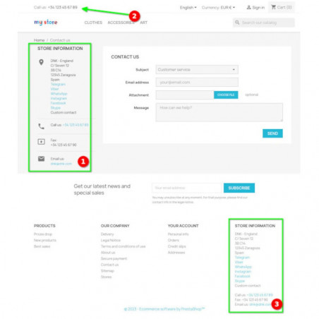 Prestashop contactos multi-leguaje