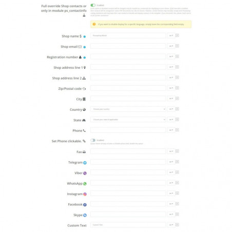 Prestashop Multi-Language Contact