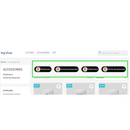 Prestashop Підкатегорії каруселью
