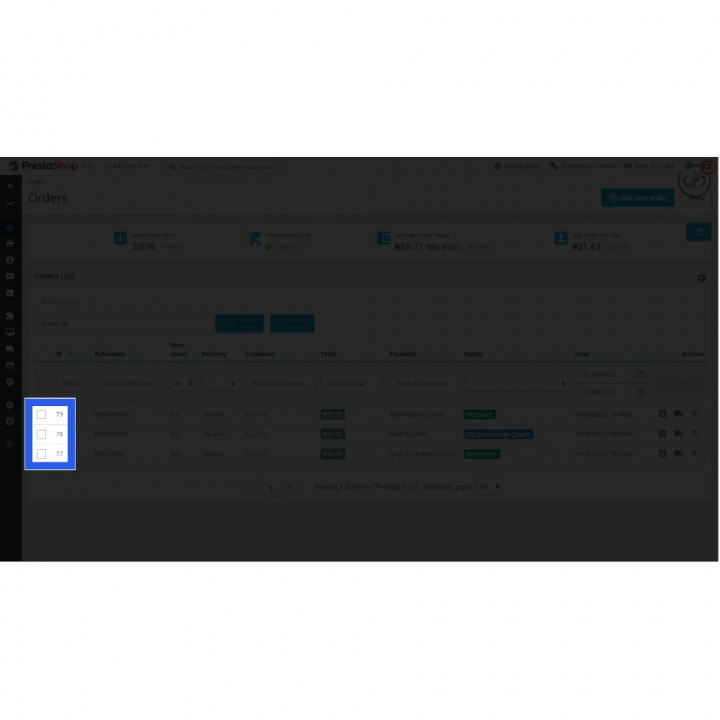 Prestashop Orders quick search