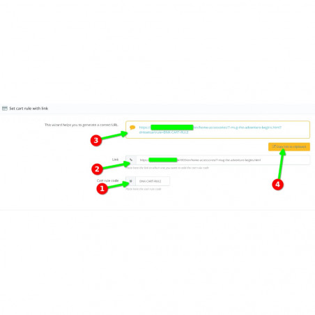 Prestashop set cart rule with link (URL) Show the price with a voucher