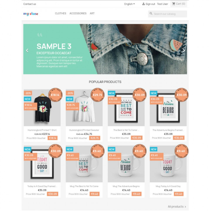 Prestashop establece regla de carrito con enlace. Muestra el preccio.