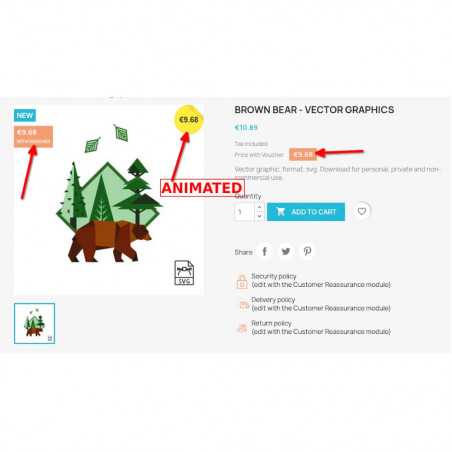 Prestashop set cart rule with link (URL) Show the price with a voucher