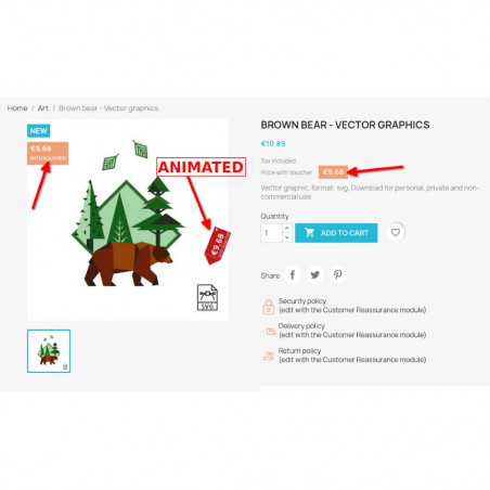 Prestashop establece regla de carrito con enlace. Muestra el preccio.