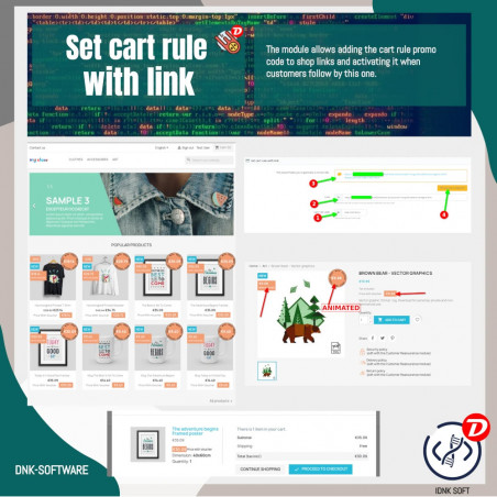Prestashop set cart rule with link (URL) Show the price with a voucher
