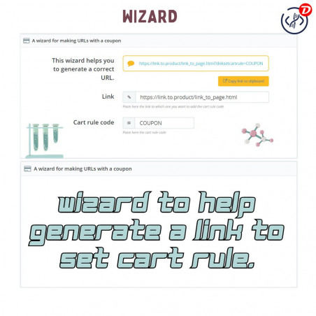 Prestashop set cart rule with link (URL) Show the price with a voucher