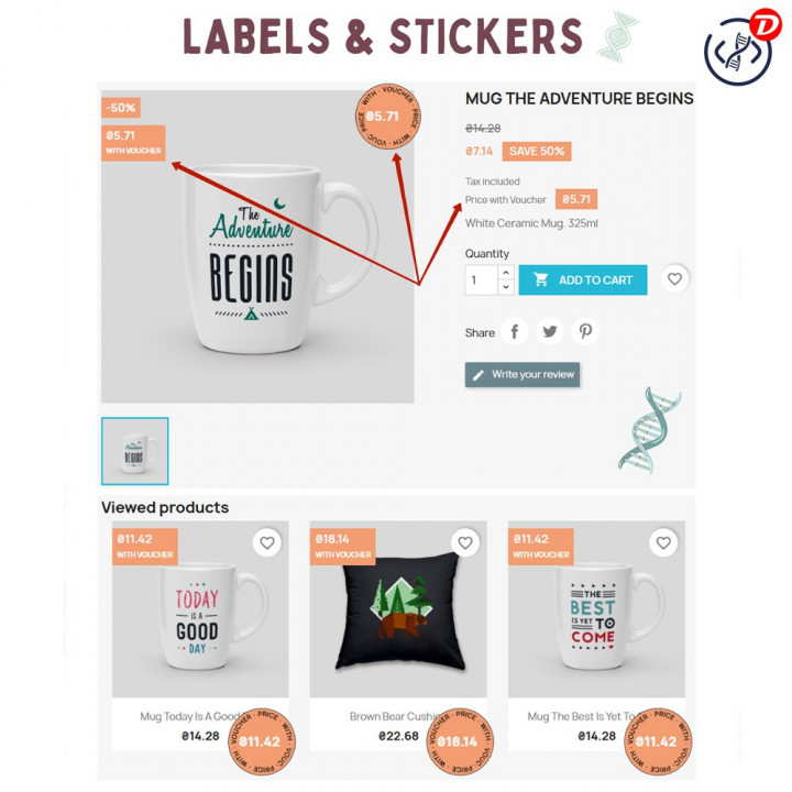 Prestashop set cart rule with link (URL) Show the price with a voucher