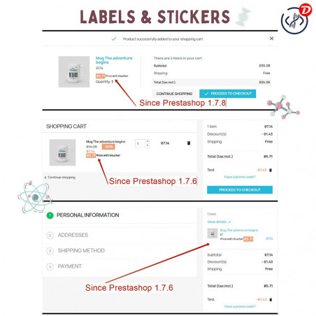 Prestashop set cart rule with link (URL) Show the price with a voucher