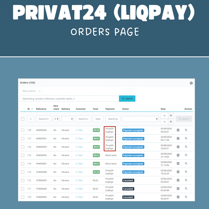 Privat24 LiqPay payment Prestashop module