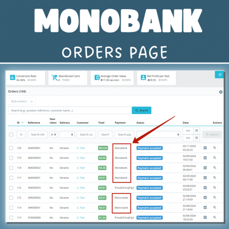 MonoBank платіжний модуль Prestashop