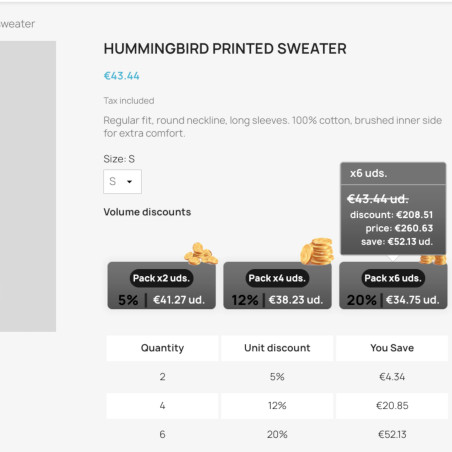 Quantity Discount Button Prestahop