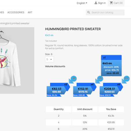 Quantity Discount Button Prestahop