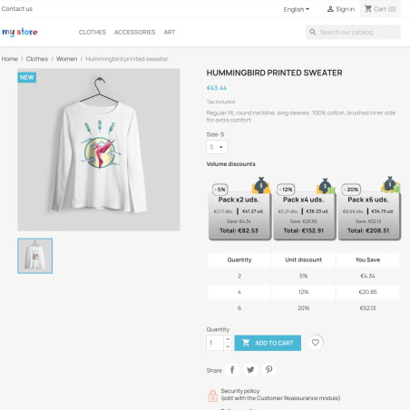 Quantity Discount Button Prestahop