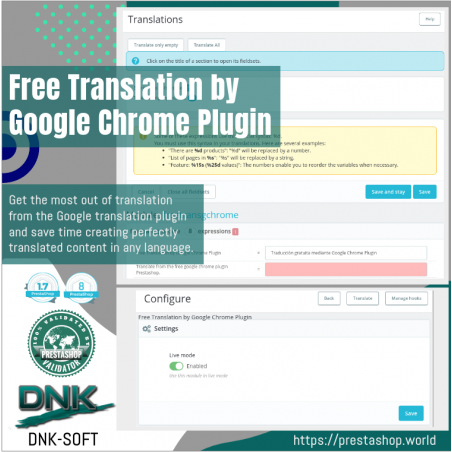 Prestashop Traducción gratuita por Google Chrome Plugin